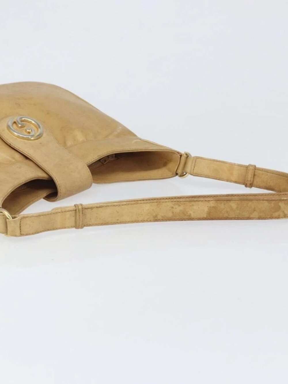 GUCCI Shoulder Bag Leather Beige Gold - Picture 8 of 16